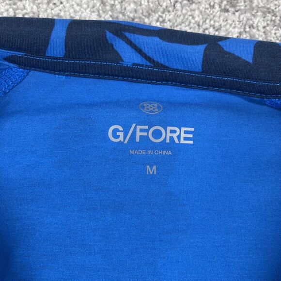 G Fore 1/4 Zip Pullover Mens Medium Tonal Floral Luxe Blue Mid Layer NWT - Picture 3 of 15